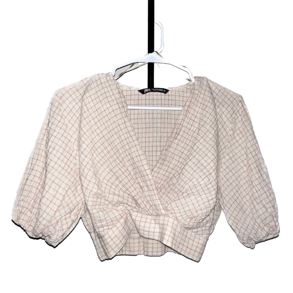 Zara Crop Top With Puff Sleeve